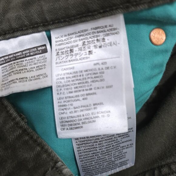 LEVI'S 511 Denim Jeans Pant Olive Green Stretch Men's 38 X 30 CW-3516 Streetwear - Picture 10 of 14